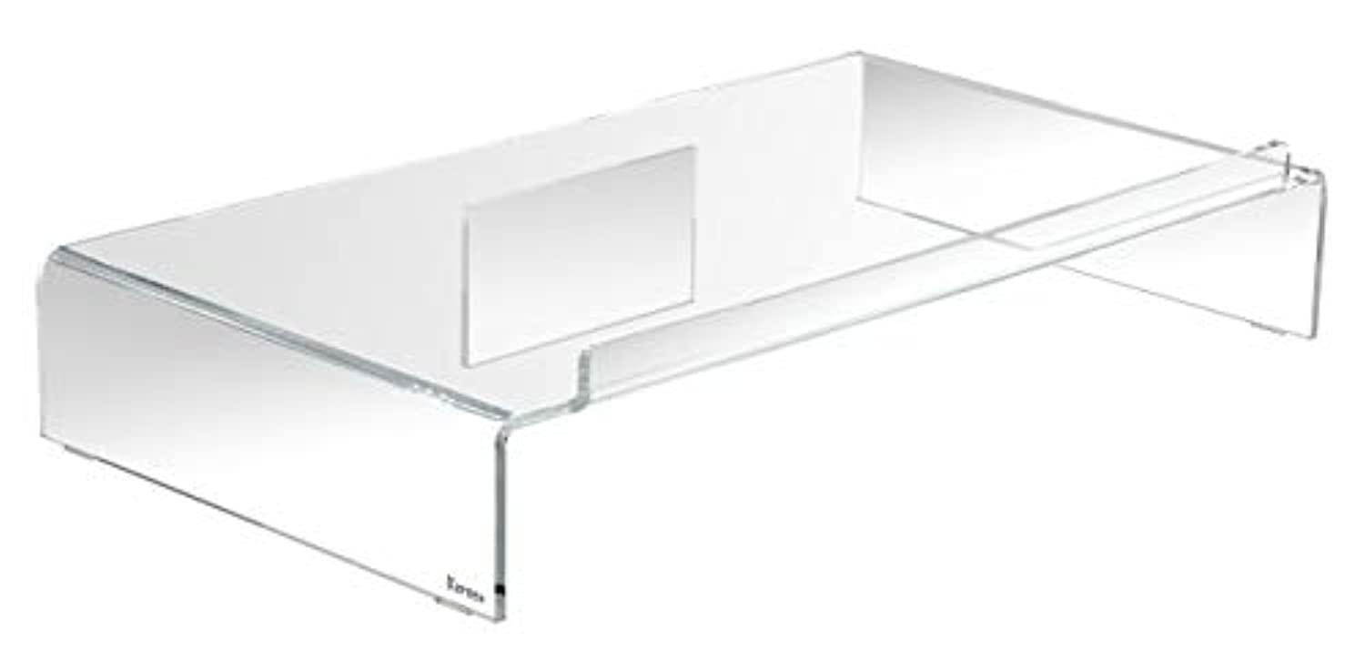 kantek acrylic monitor stand with keyboard storage, holds up to 50 pounds, 21.25-inch wide x 11.9-inch x 3.4-inch, clear (ams30