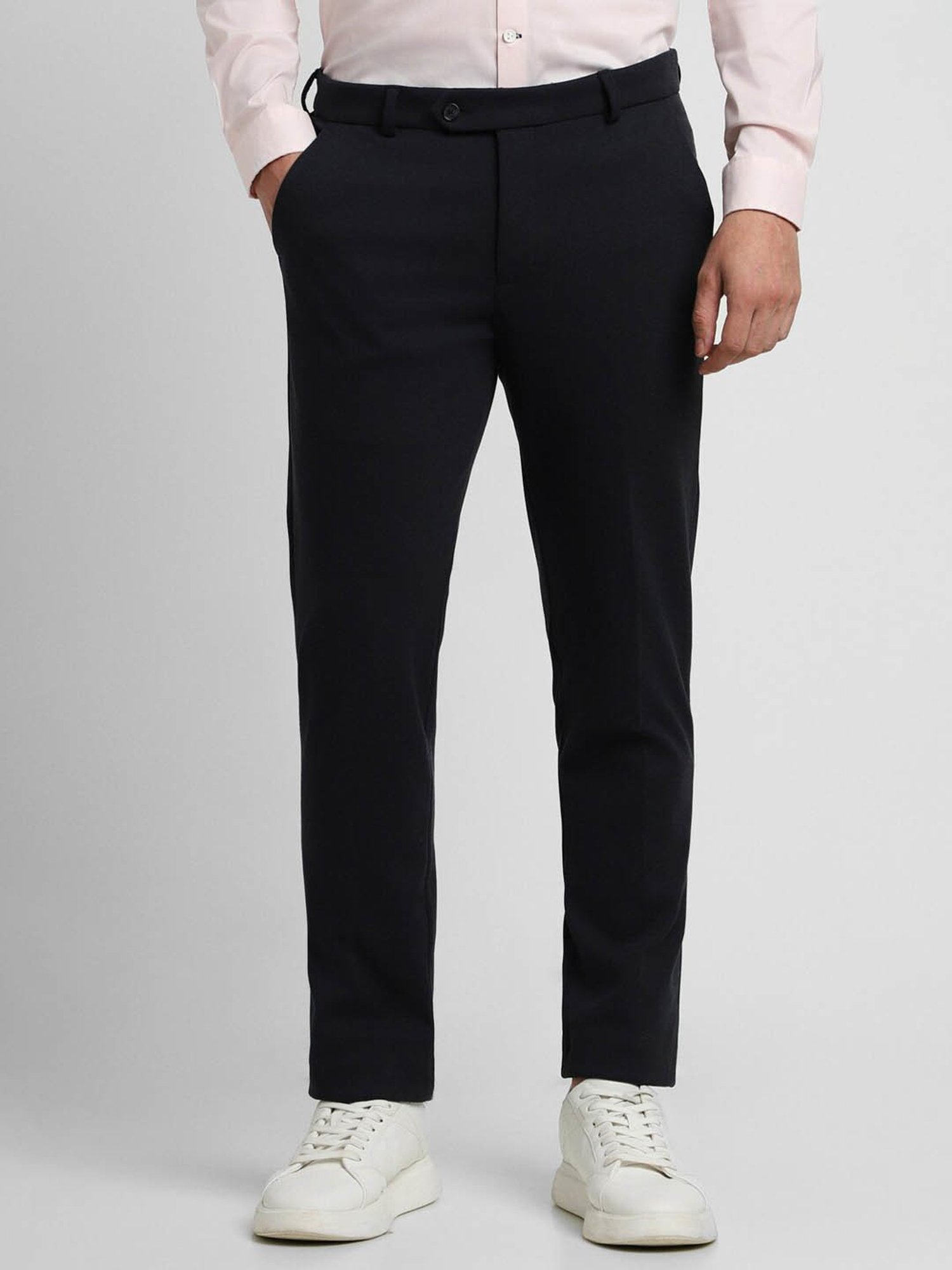 Peter England Perform Black Slim Fit Trousers