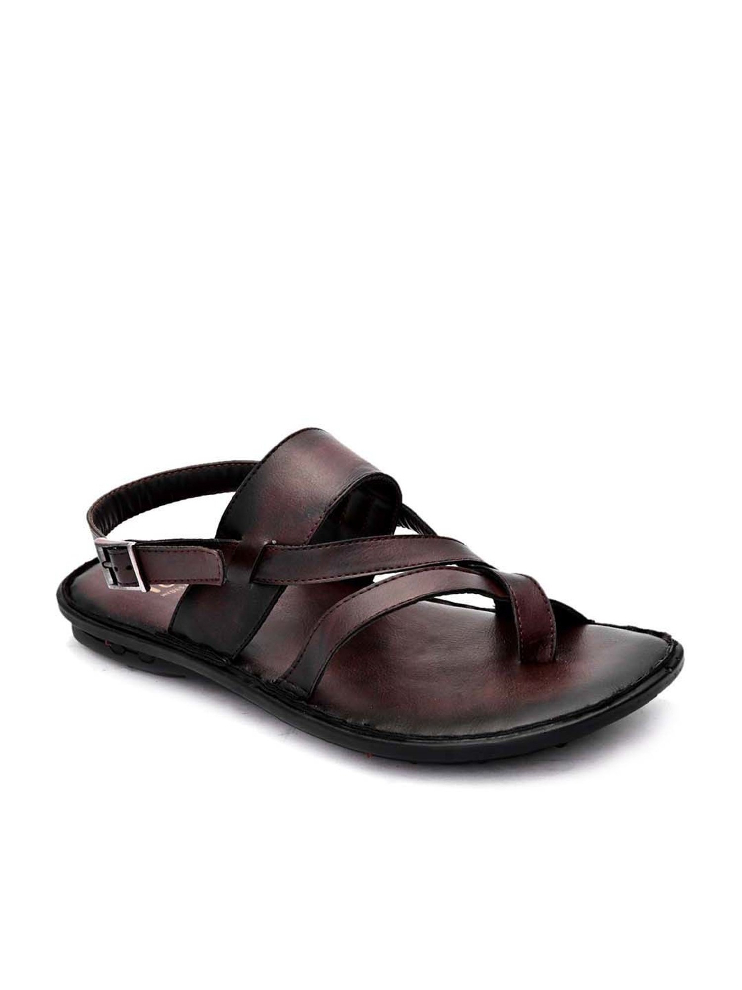 Hydes N Hues Men's Umber Brown Back Strap Sandals