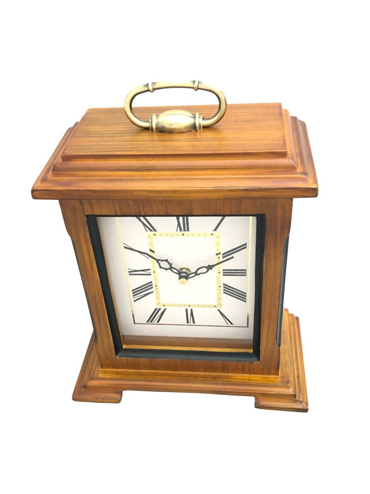 CHRONIKLE Rectangular Brown Wood Table or Desk Clock