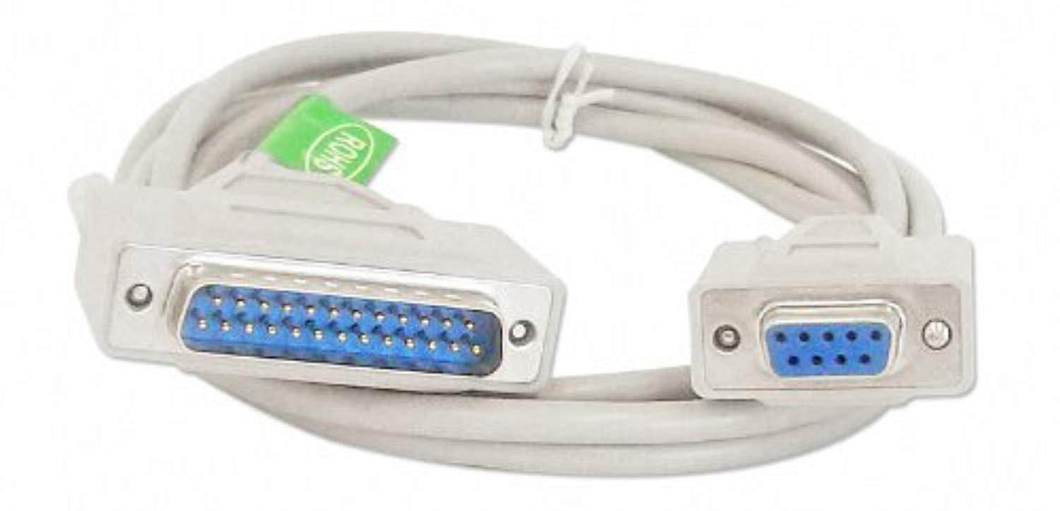 your cable store 6 foot db9 female / db25 male serial port cable rs232