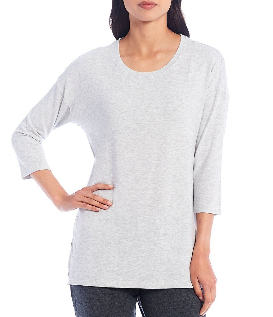 VAN WINKLE & CO. Solid Heather Jersey Knit Sleep Top
