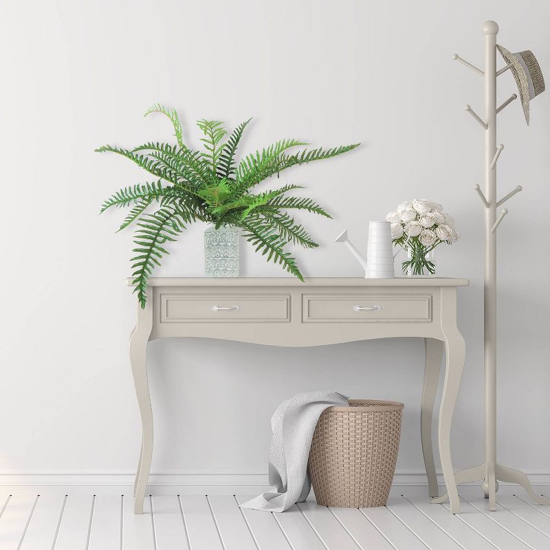 36" x 24" Artificial River Fern Plant in Vase Black/White - LCG Florals