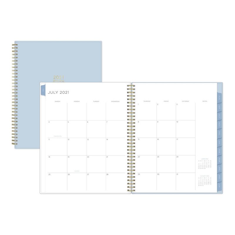 2021-22 Academic Planner 8.5" x 11" Flexible Plastic Cover Wirebound Weekly/Monthly Solid Powder Blue - Kelly Ventura
