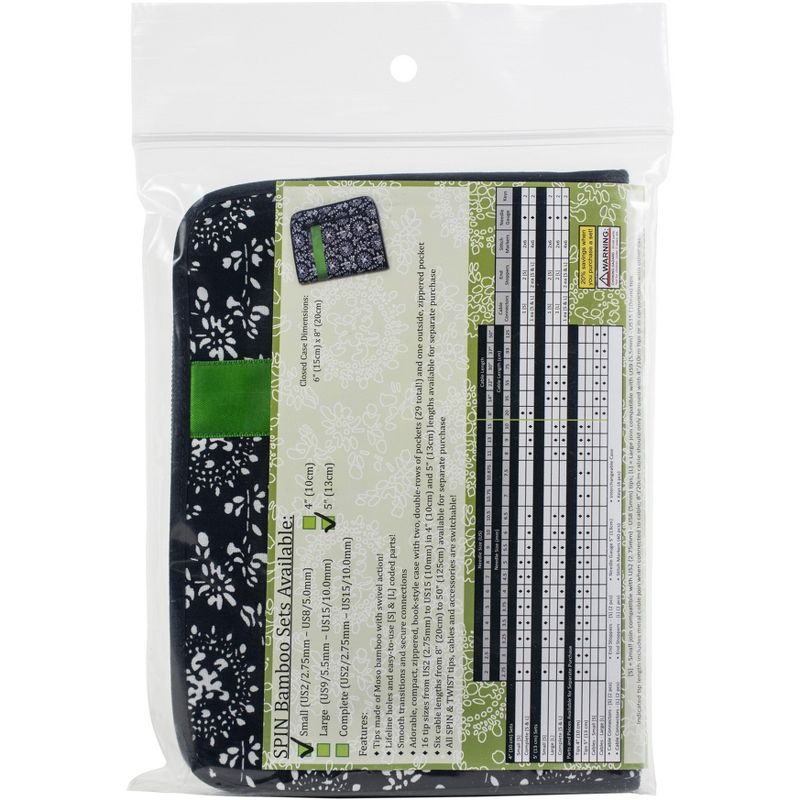 ChiaoGoo SPIN Bamboo Intchg Knitting Needle 5" Tip Set-Small