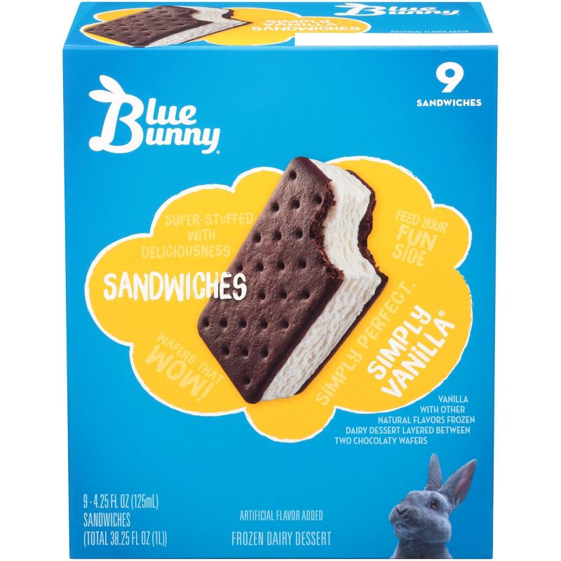 Blue Bunny Premium Sandwiches Vanilla - 9ct