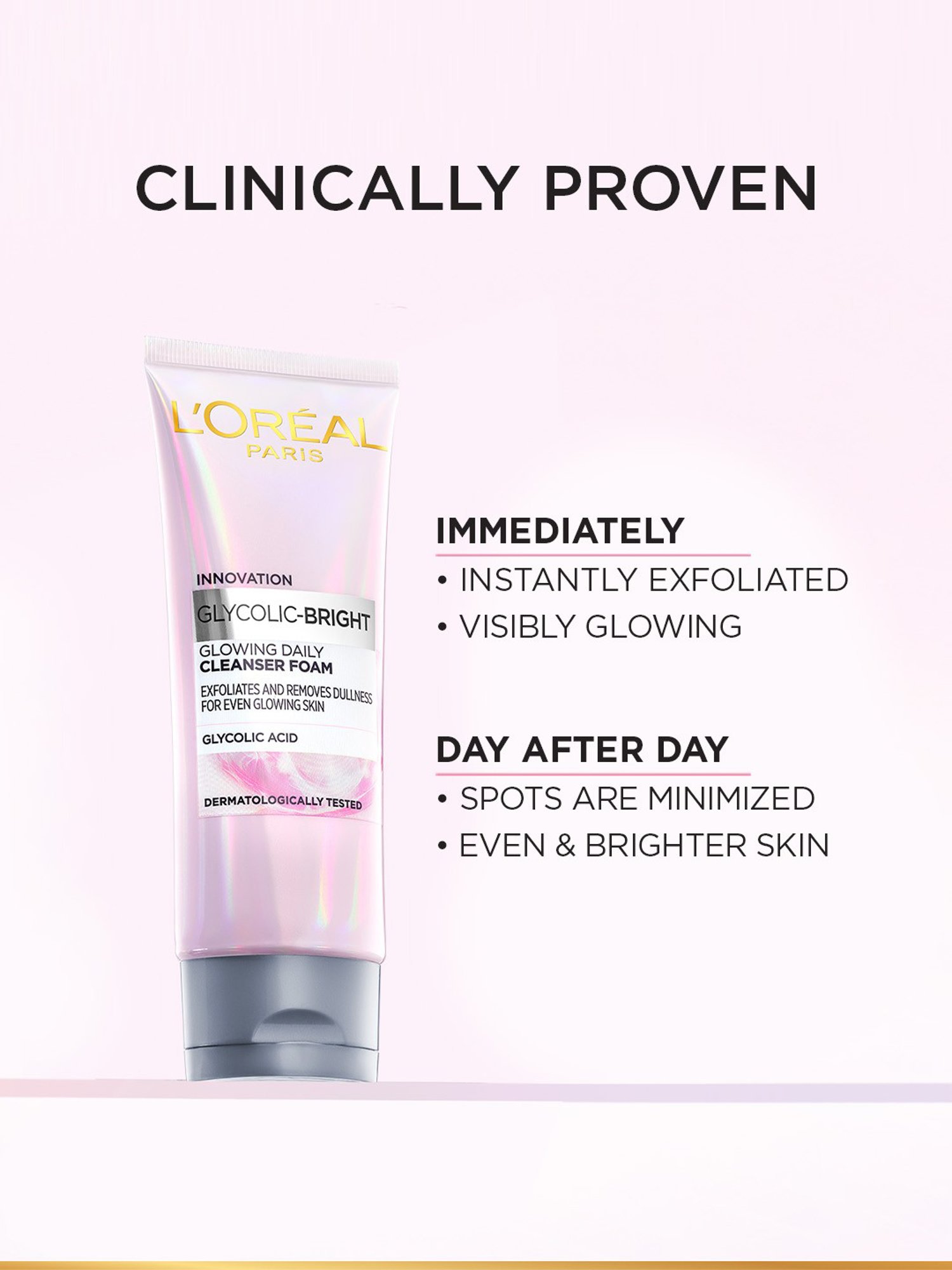 L'Oreal Paris Glycolic Bright Daily Foaming Face Cleanser - 50 ml