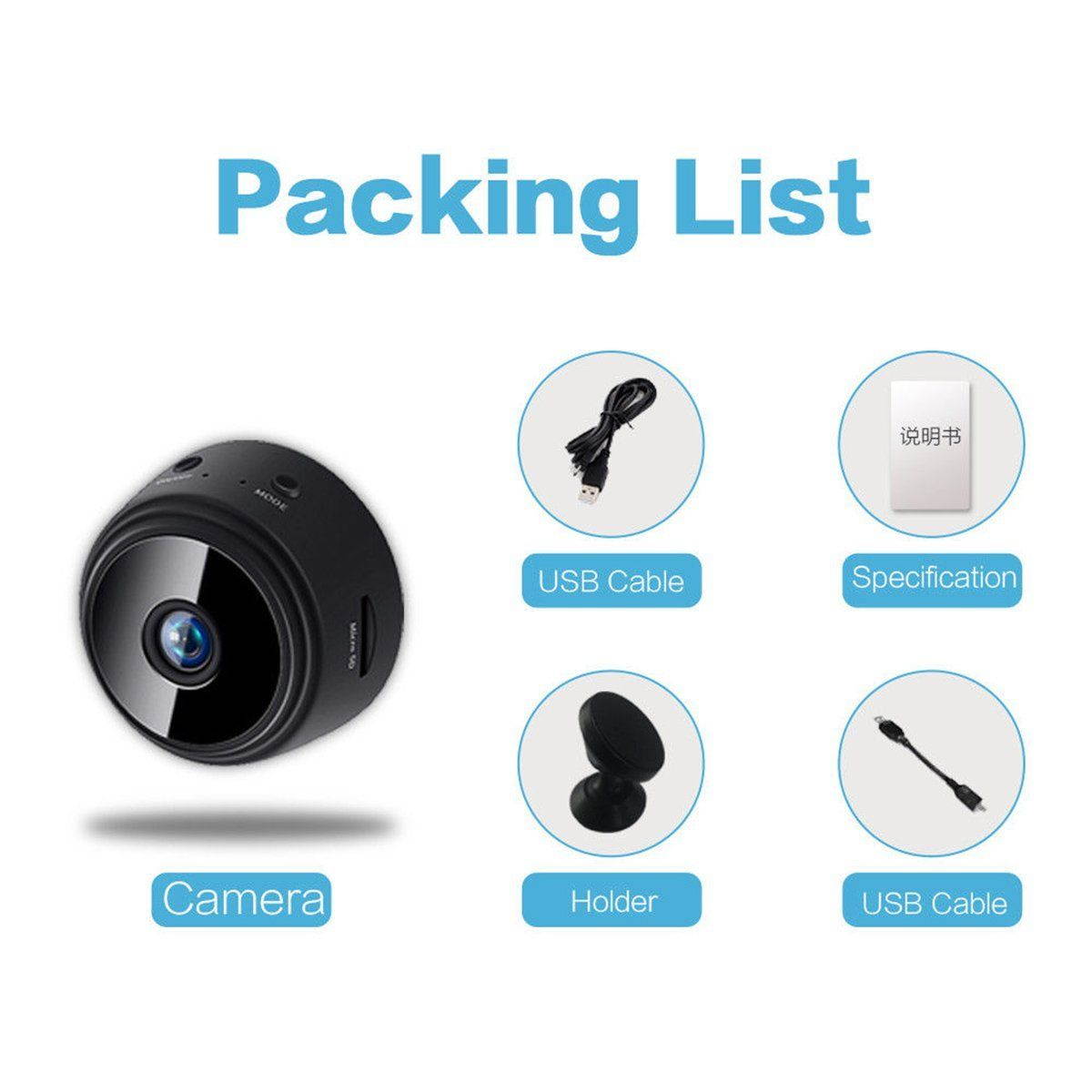 Mini Spy Hidden Camera, TOLEAP 1080P Full HD Wireless WiFi Security Video Camera with Night Vision and Motion Detection, Portable Tiny Nanny Cam with Monitor Phone App for Car Indoor Outdoor Home