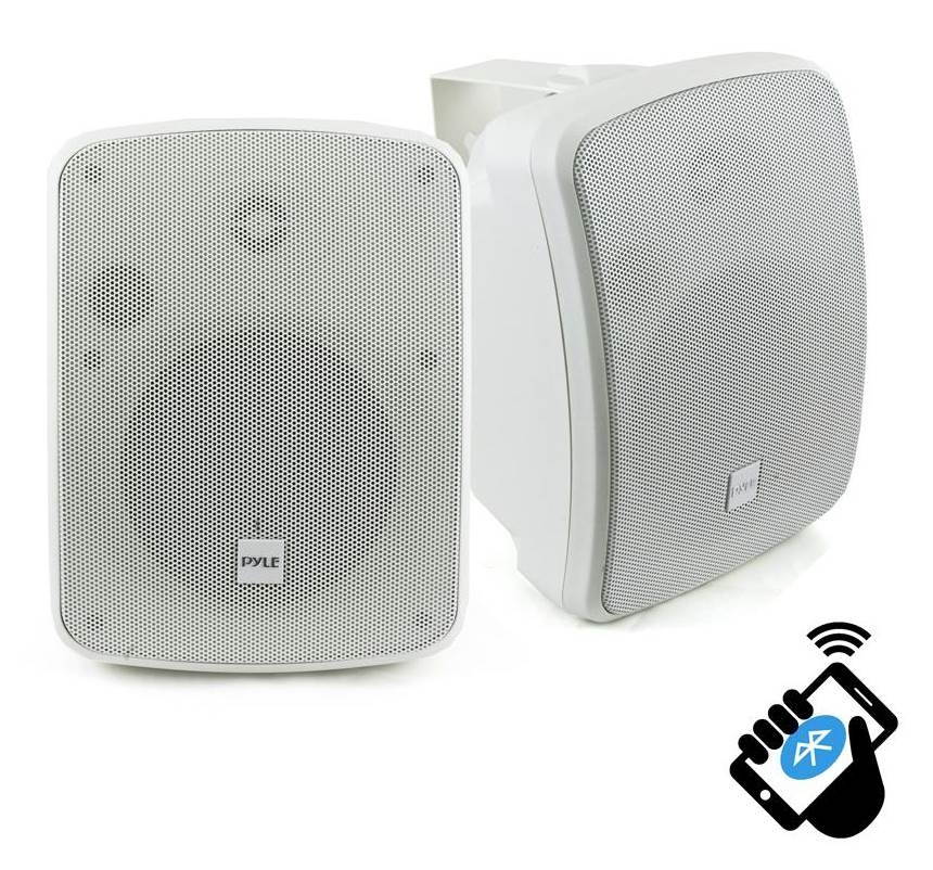 Pyle PDWR54BTW Bluetooth 600W Waterproof 5.25" Powered Outdoor Speakers (2 Pair)
