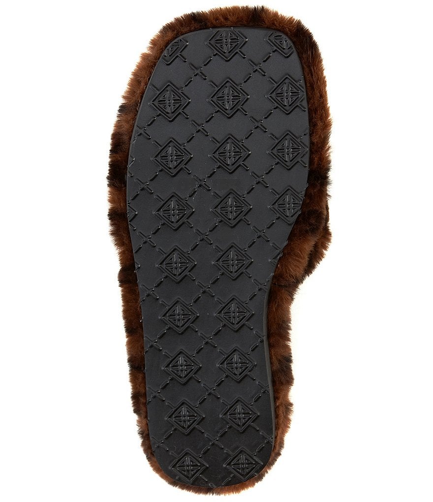 Antonio Melani Lushhh Leopard Print Faux Fur Slippers