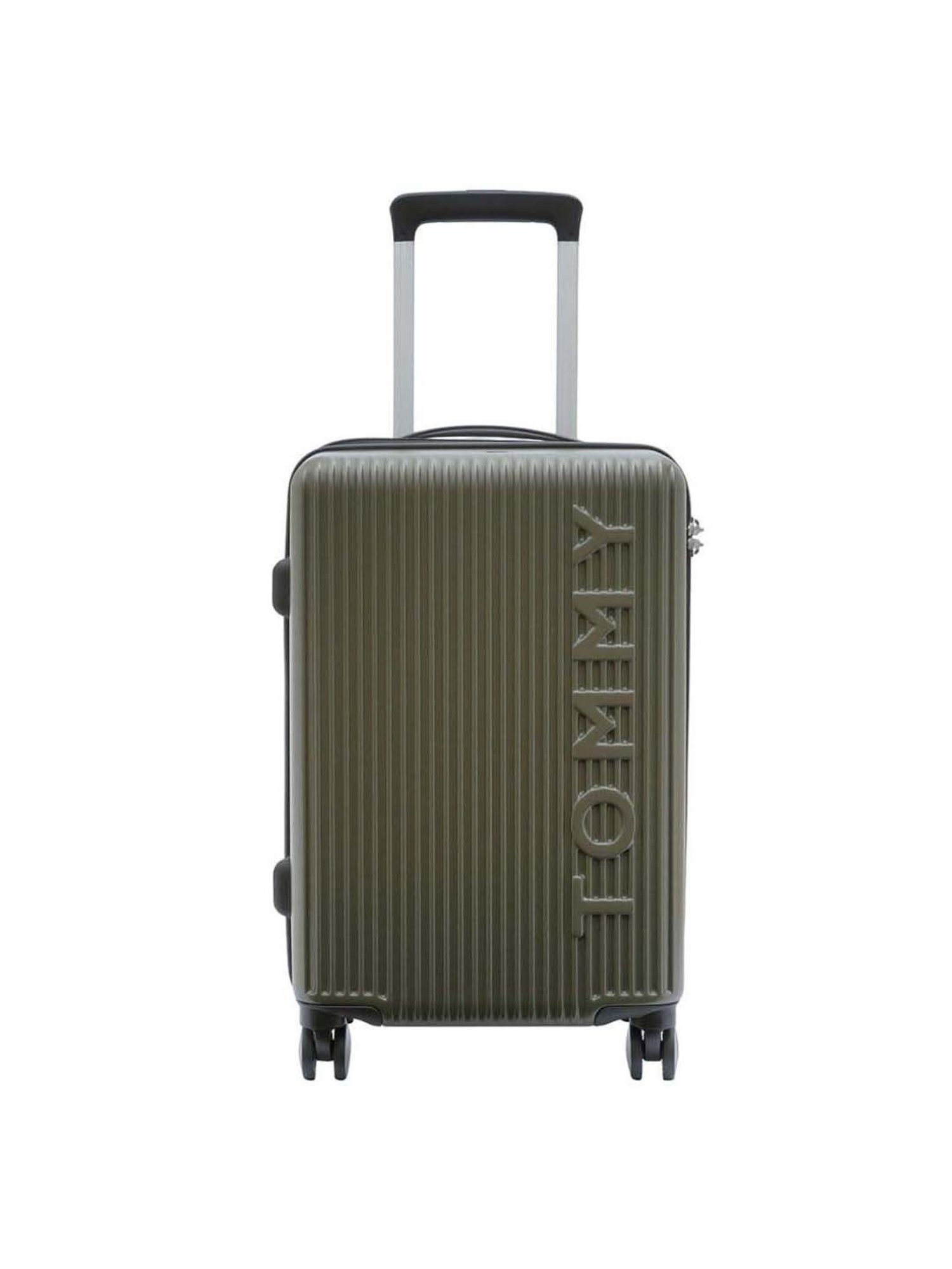 Tommy Hilfiger Empire X Green Textured Hard Cabin Trolley Bag - 57 Cms