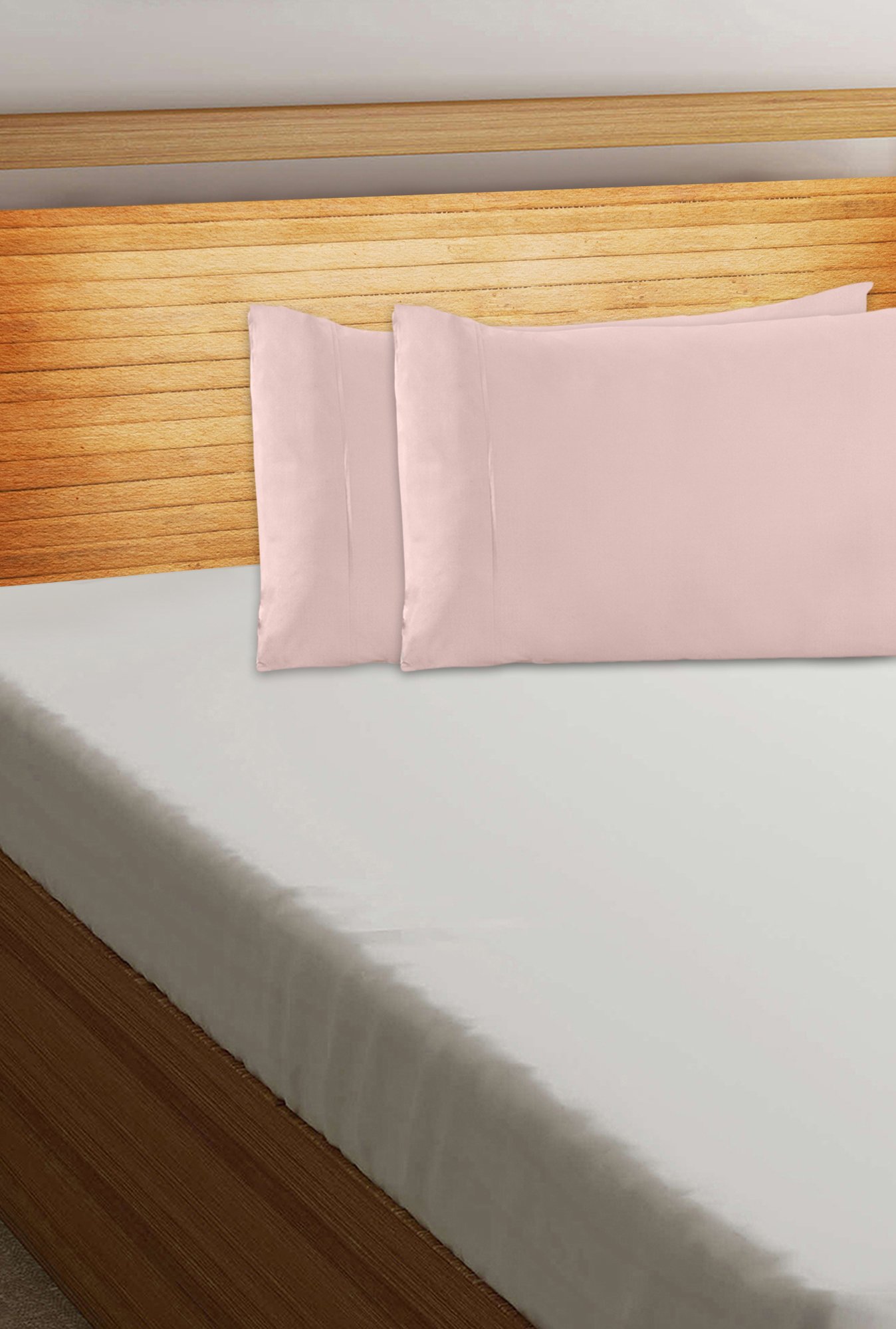 Maspar Pink 100% Cotton 200 TC Pillow Covers - Set of 2