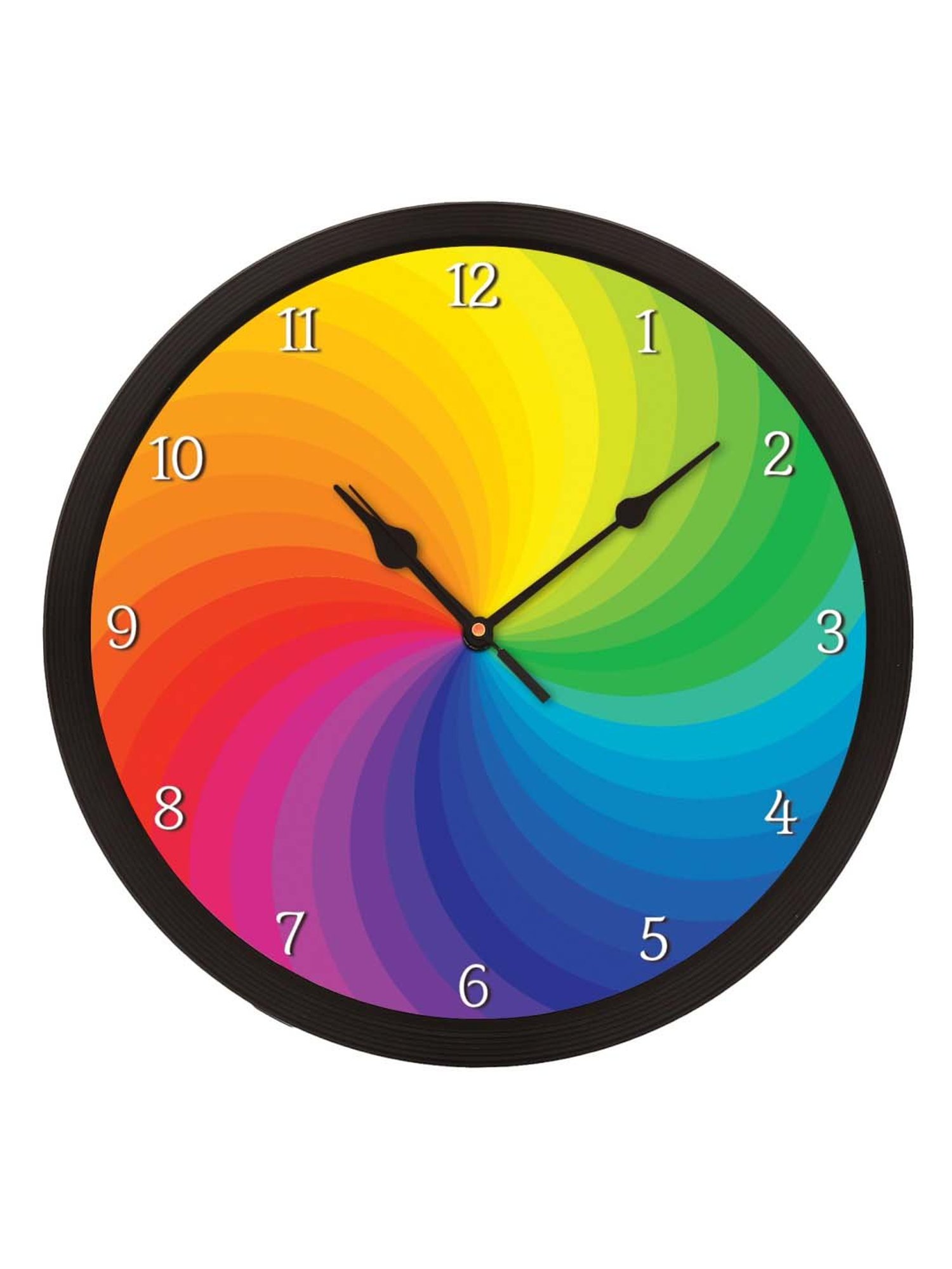 eCraftIndia Multicolor Designer Round Analog Black Wall Clock