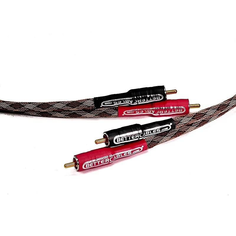 3 Feet  Silver Serpent Snake Edition BrownWhite RCA Audio Interconnect Cables Stereo Pair 2 Cables HighEnd HighPerformance Premium HiFi Audio