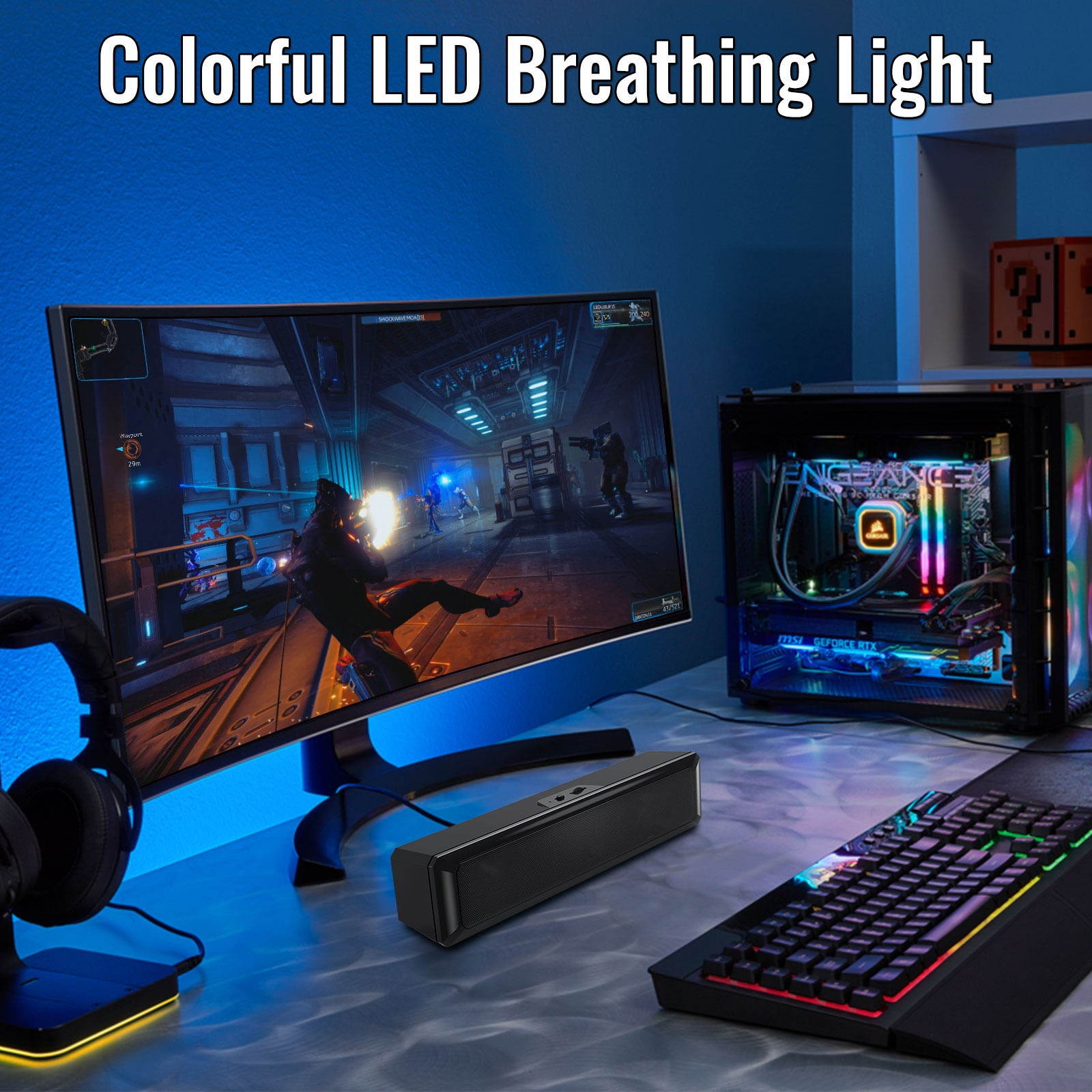 1Pc USB Power Desktop Computer Speaker Wired Surround Speaker Loudspeaker Box