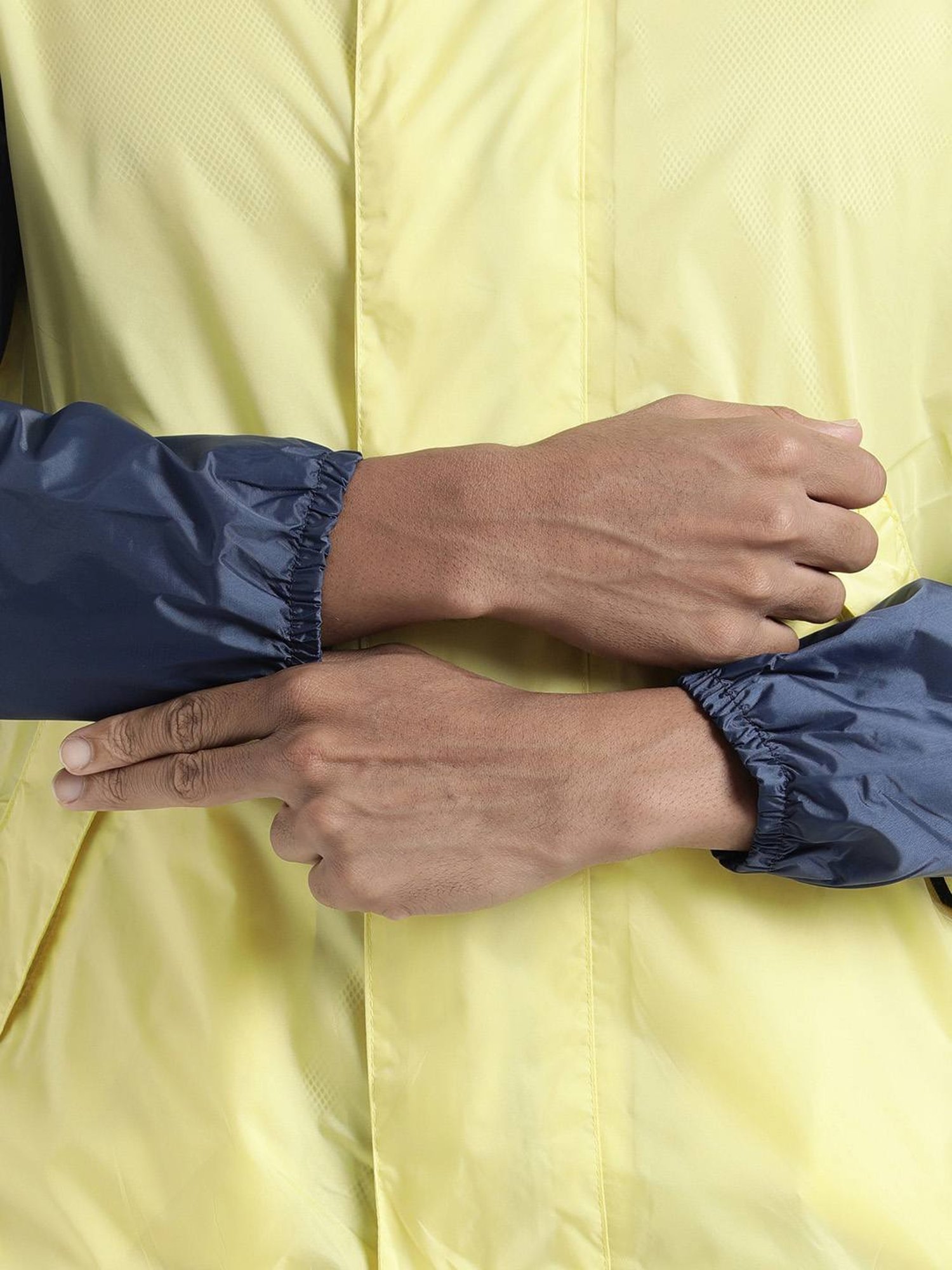 Wildcraft Lime & Navy Regular Fit Colour Block Rainwear Jacket