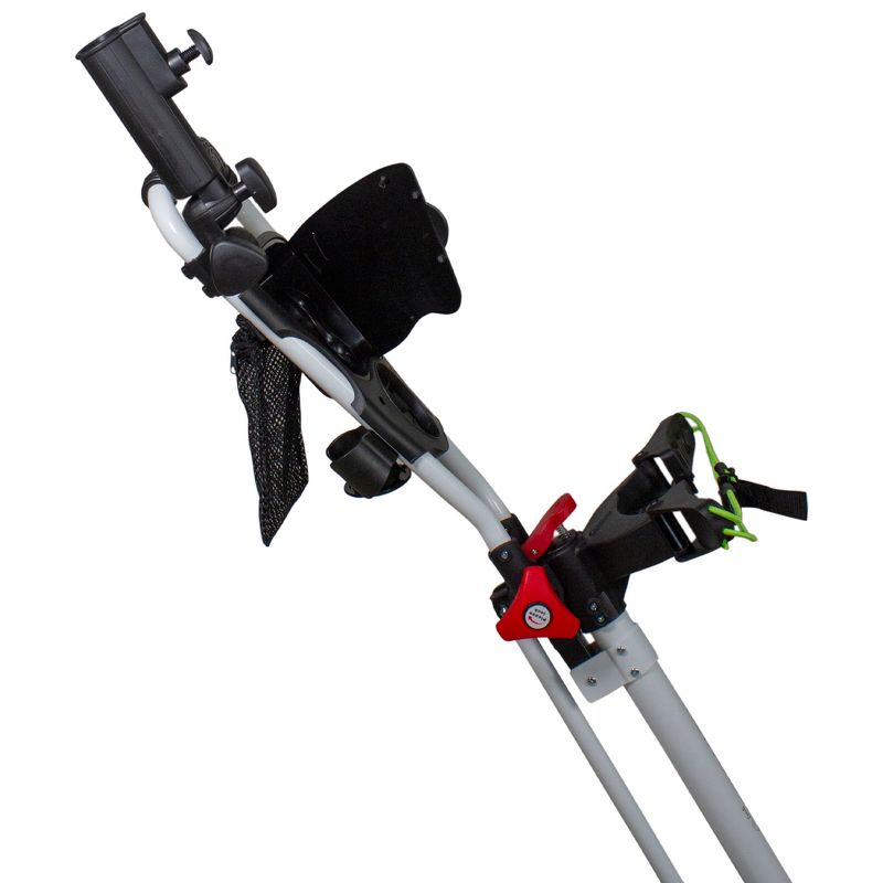 Northlight 48" White and Green Easy Folding 3 Wheel Golf Bag Push Cart