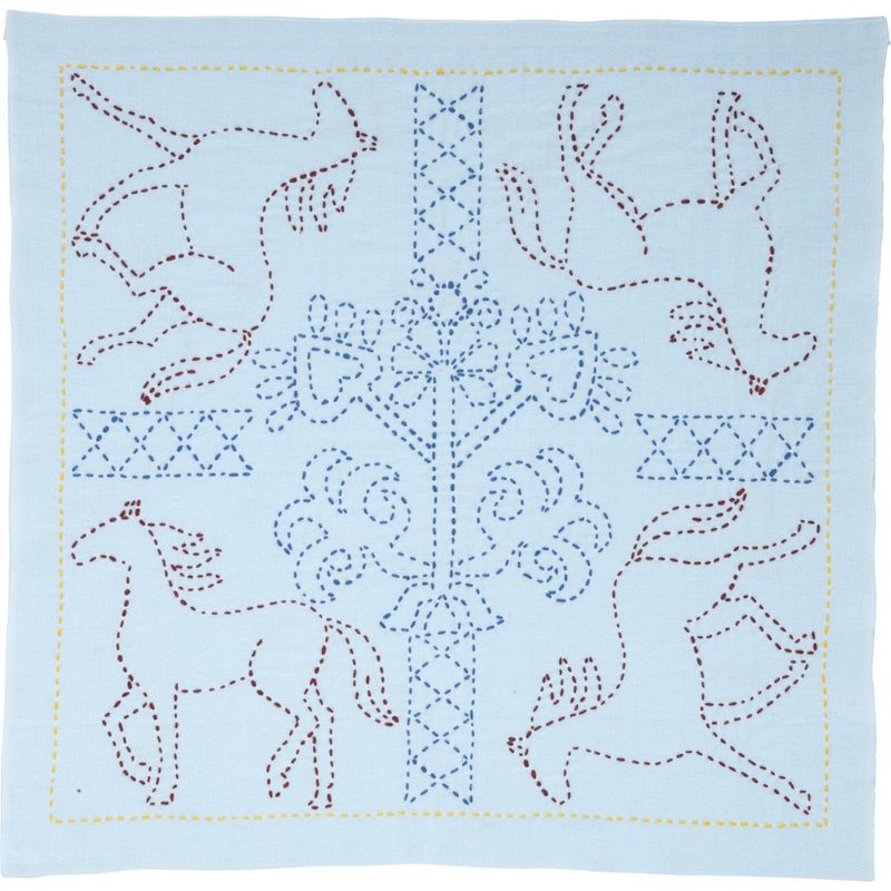 Sashiko World Russia Stamped Embroidery Kit-Galloping Horses