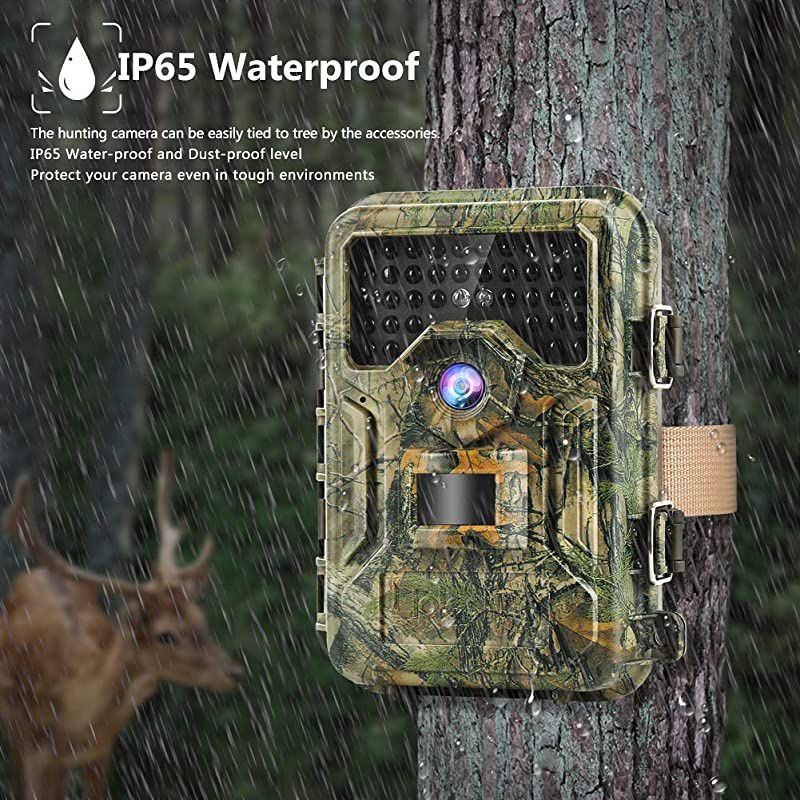 Trail Camera 2021 16MP 1080P 100ft 03s Trigger Waterproof Scouting Hunting Game Cameras with Infrared Night Vision Motion Activated Security Camera for Wildlife Deer Game Trail by