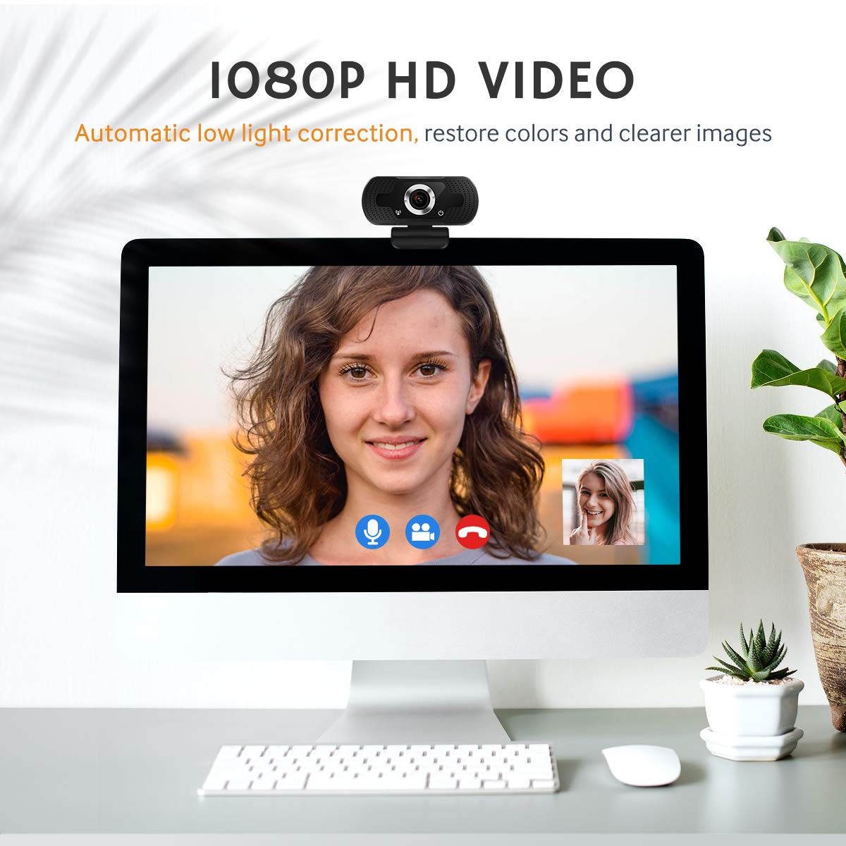 PC Webcam, Auto Focus 1080P Full HD Webcam Streaming Computer Web Camera -USB Computer Camera for PC Laptop Desktop Video Calling,Conferencing