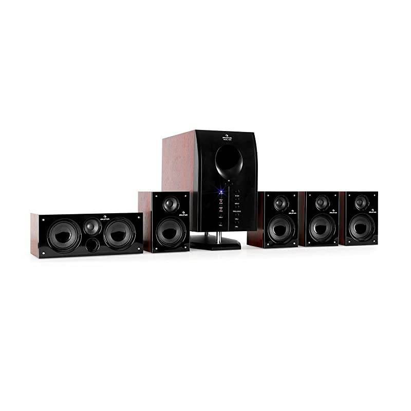 Areal Active 525, Home Cinema System, 5.1 Surround Sound System, 95W RMS total, Bass Reflex Subwoofer, Standby function, 5 Satellite Speakers, Bluetooth, USB Port, SD, AUX, Remote Control, Walnut