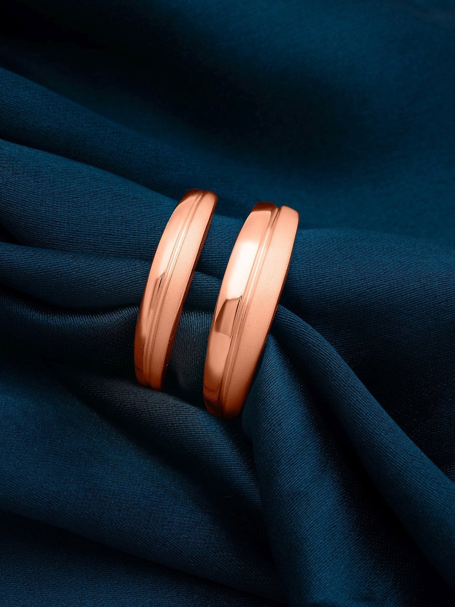 Silberry 925 Silver Rose Gold Love Band Couple Rings
