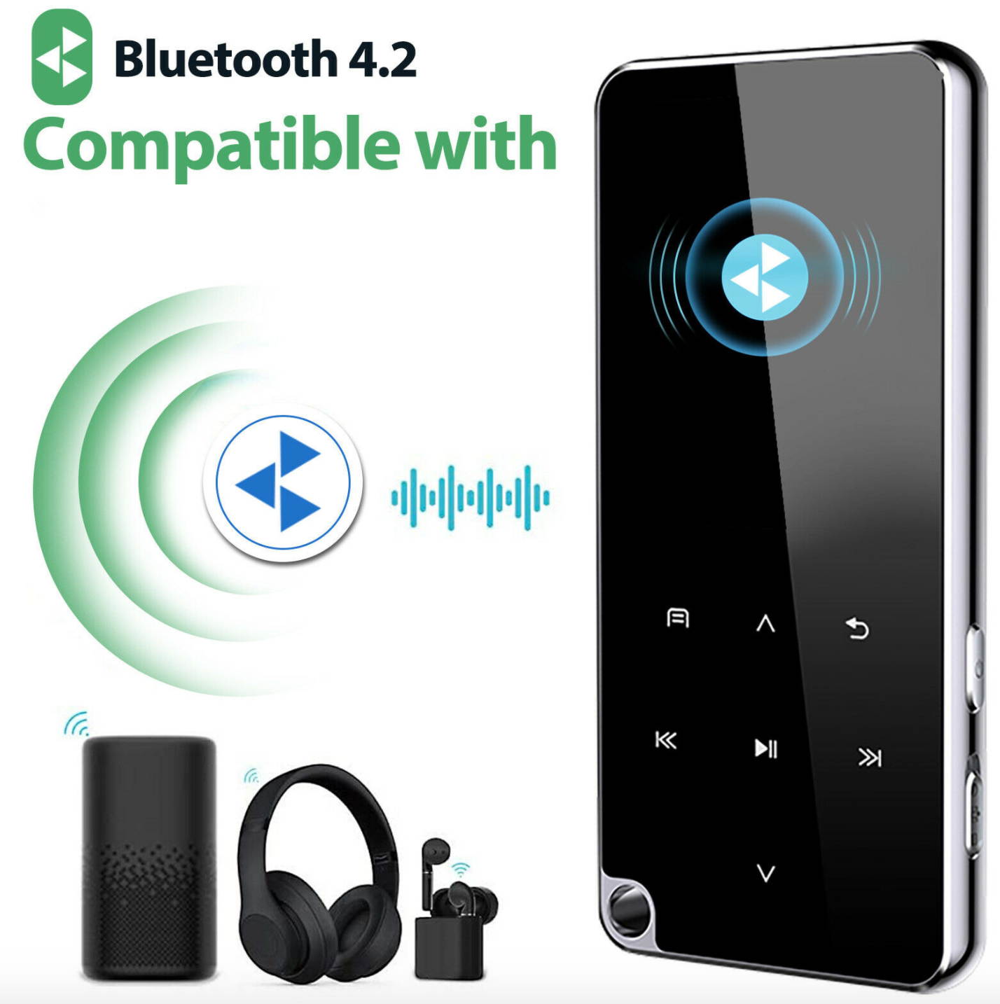 Bluetooth4.2 Touch Screen MP3 HIFI Lossless Sound Music Player FM Radio Recorder