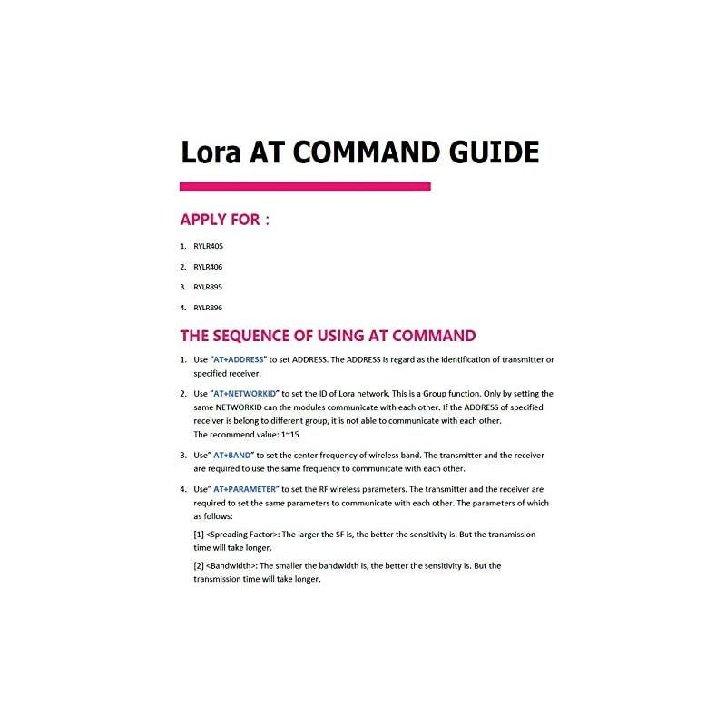 RYLR896 Lora Module SX1276 UART 868MHz 915MHz Antenna at Command FCC NCC