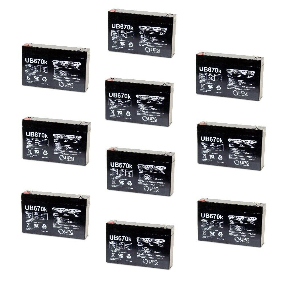 NEW 10 PACK UPG UB670 6V 7AH UPS Battery Lithonia LLBE-1
