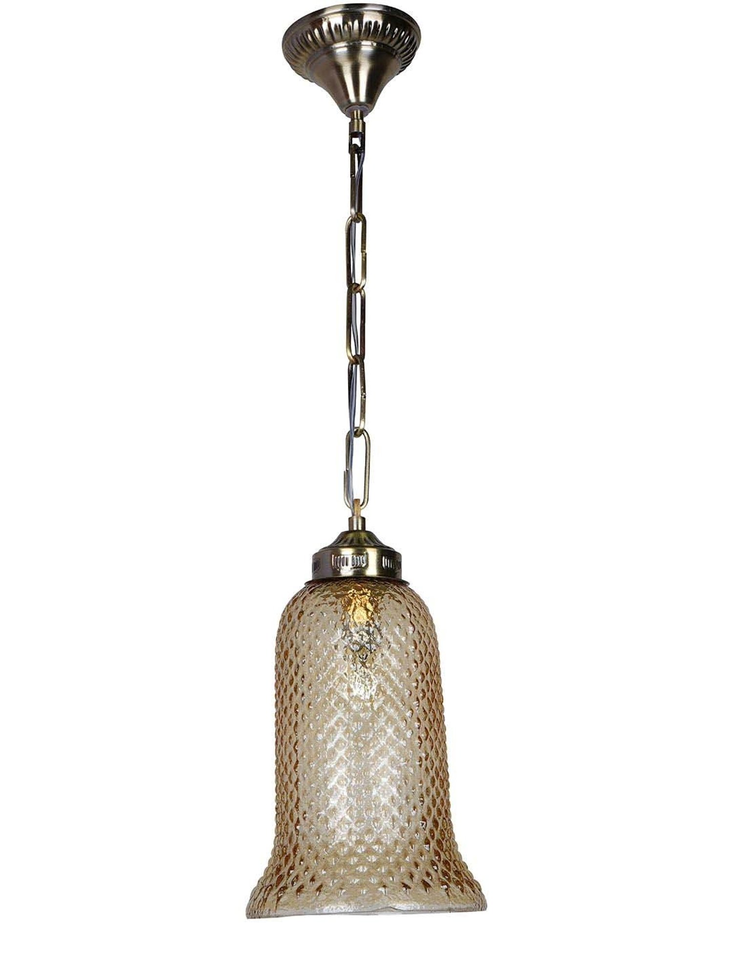 16" Glass/Metal Jasmine Tiffany Style Semi Flush Mount (Includes Energy Efficient Light Bulb) Cream - JONATHAN Y