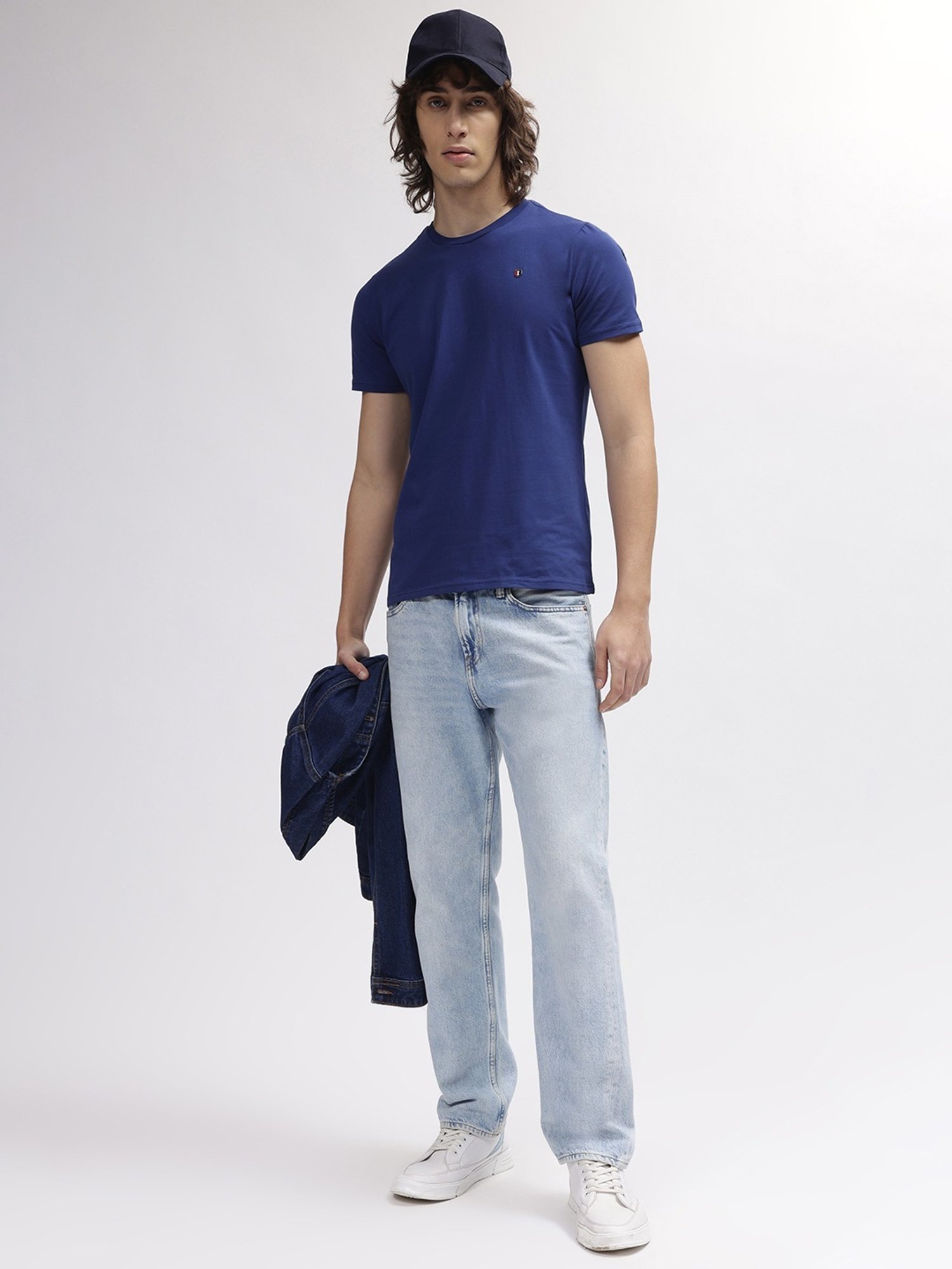 Iconic Navy Cotton Regular Fit T-Shirt