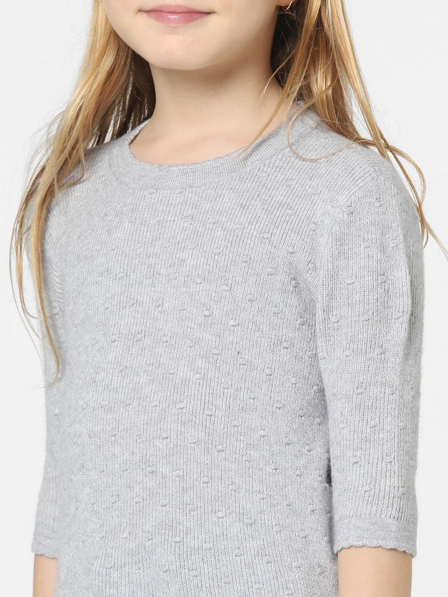 KIDS ONLY Melange Grey Regular Fit Sweater