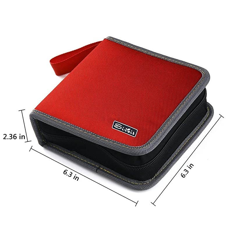 CD DVD Case 36 Capacity CD DVD VCD Disc Case Wallet Holder Binder Bag Storage for Car Home Travel Red
