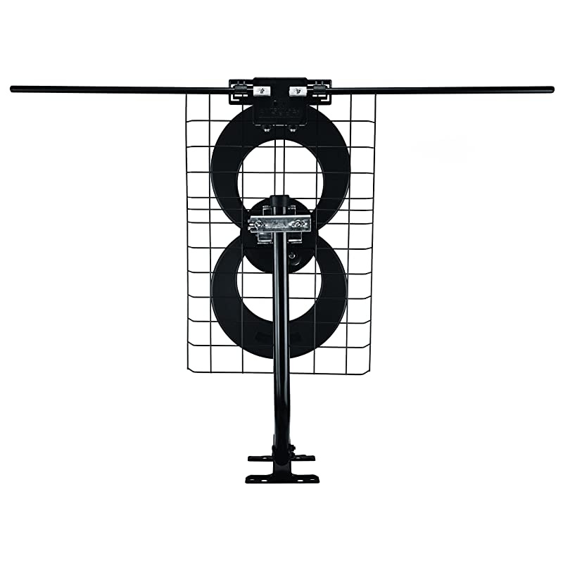 ClearStream 2V TV Antenna 60+ Mile Range UHFVHF Multidirectional Indoor Attic Outdoor Mast wPivoting BaseHardware Adjustable Clamp Sealing Pads 4K Ready Black C2VCJM