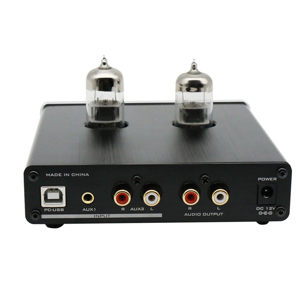 FX-AUDIO TUBE-06 Tube Preamplifier Home Audio Tube 6N3 Pre Amplifier Input PC-USB AUX Bass&Treble Adjustment DC12V/1A Power Supply
