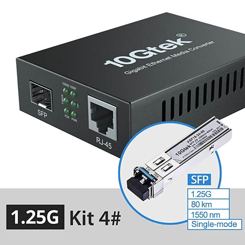 Media Converterkit 4 SFP Slot with a SFP Module SMF 1550nm 80km