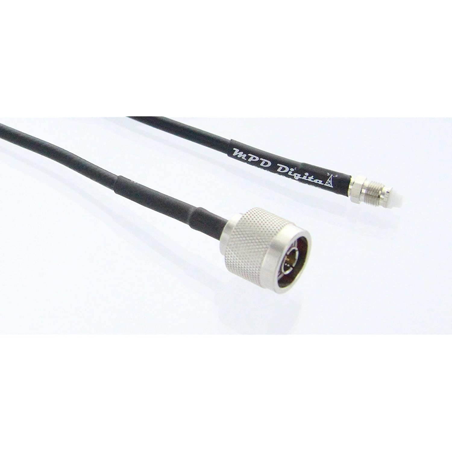 MPD Digital Genuine Times Microwave LMR240-Ma (Mobile Antenna) Flexible Coaxial Cable RF Cell GMS GPS Antenna Cable N Male to FME Female, Made in The USA, 30 Feet