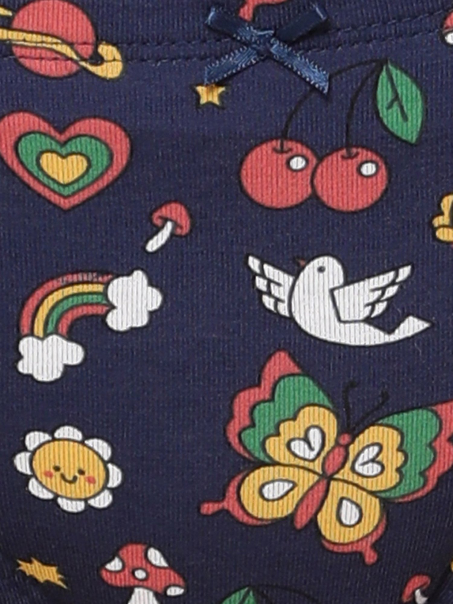 Clovia Navy & Red Cotton Printed Hipster Panties - Pack Of 3