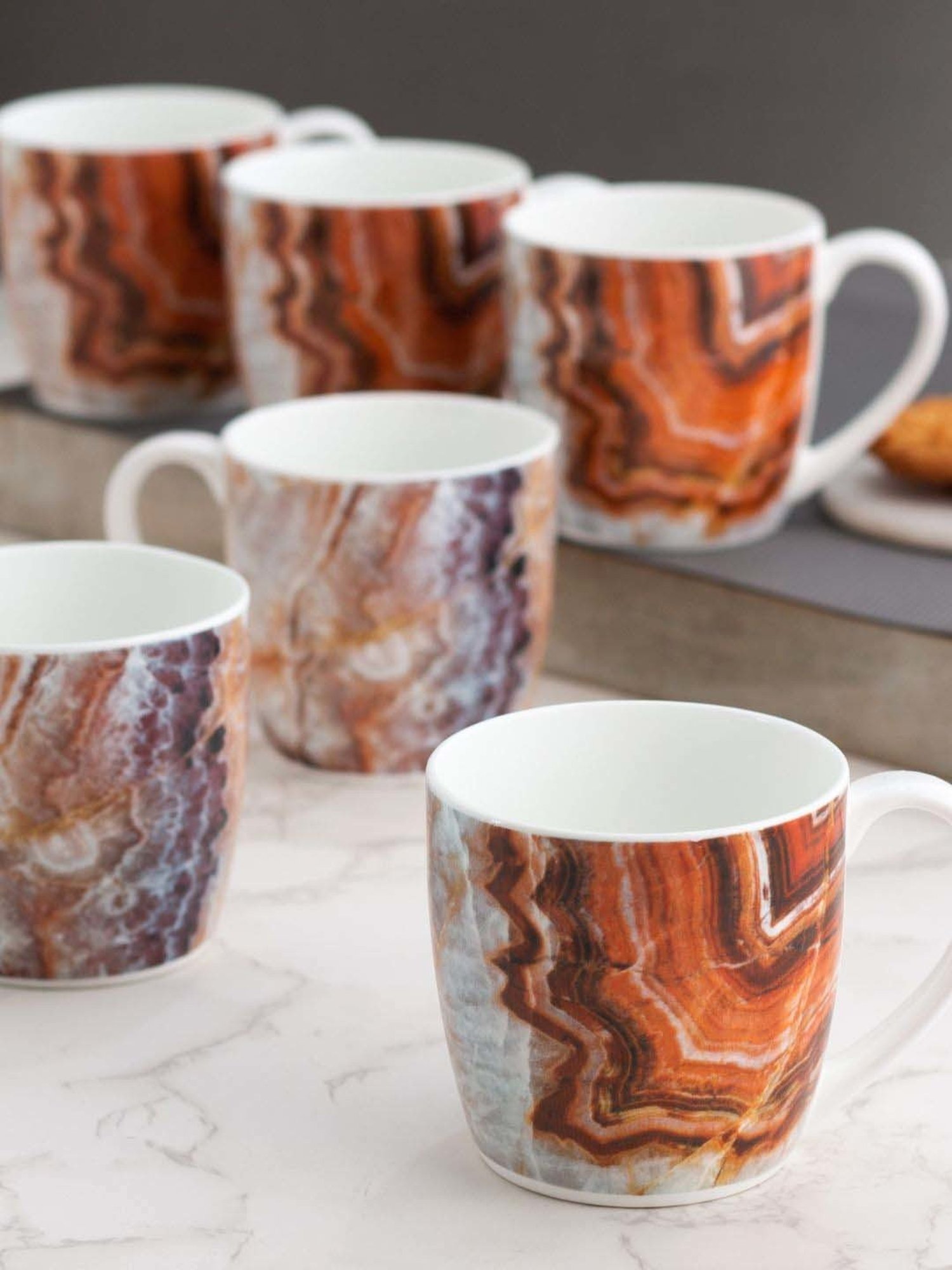 Clay Craft Multicolor Ceramic Coffee Mug (0.18 L) - Set of 6