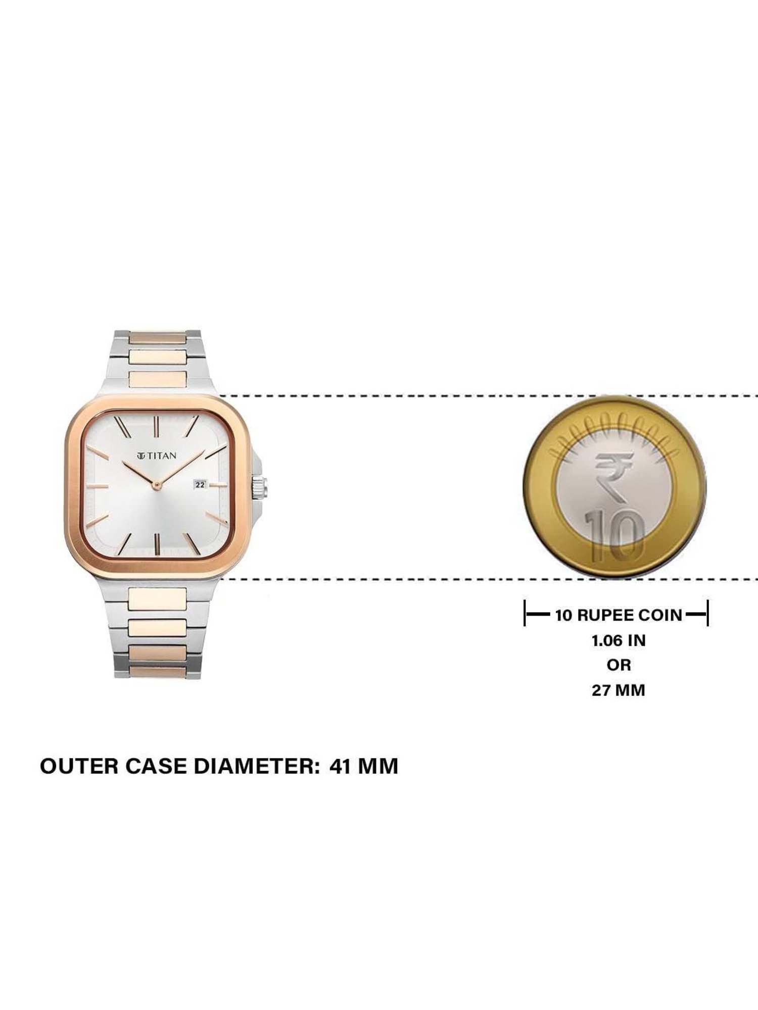 Titan 90176KM01 Classique Slim Square Analog Watch for Men