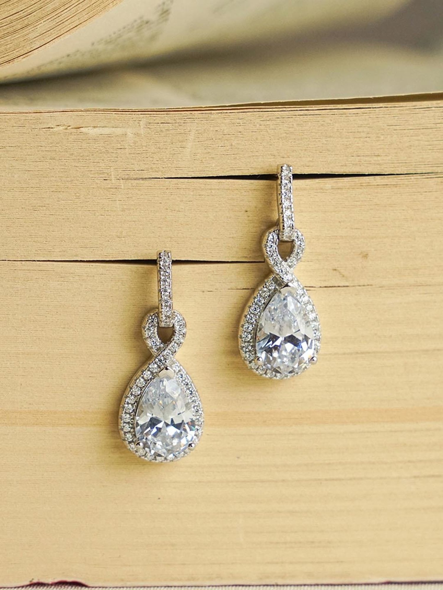 Ornate Jewels 92.5 Sterling Silver Infinity Earrings for Women