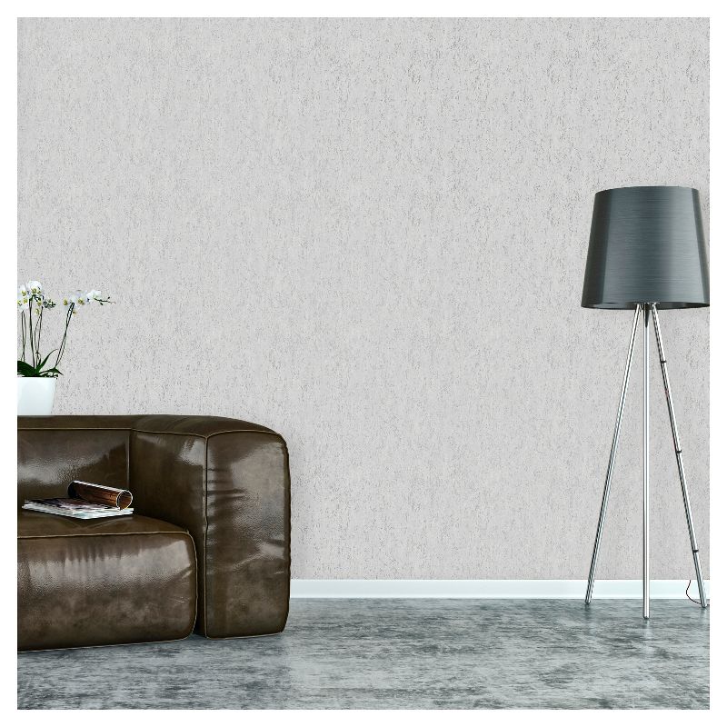 Devine Color  MetallicTexture Peel and Stick Wallpaper Silver