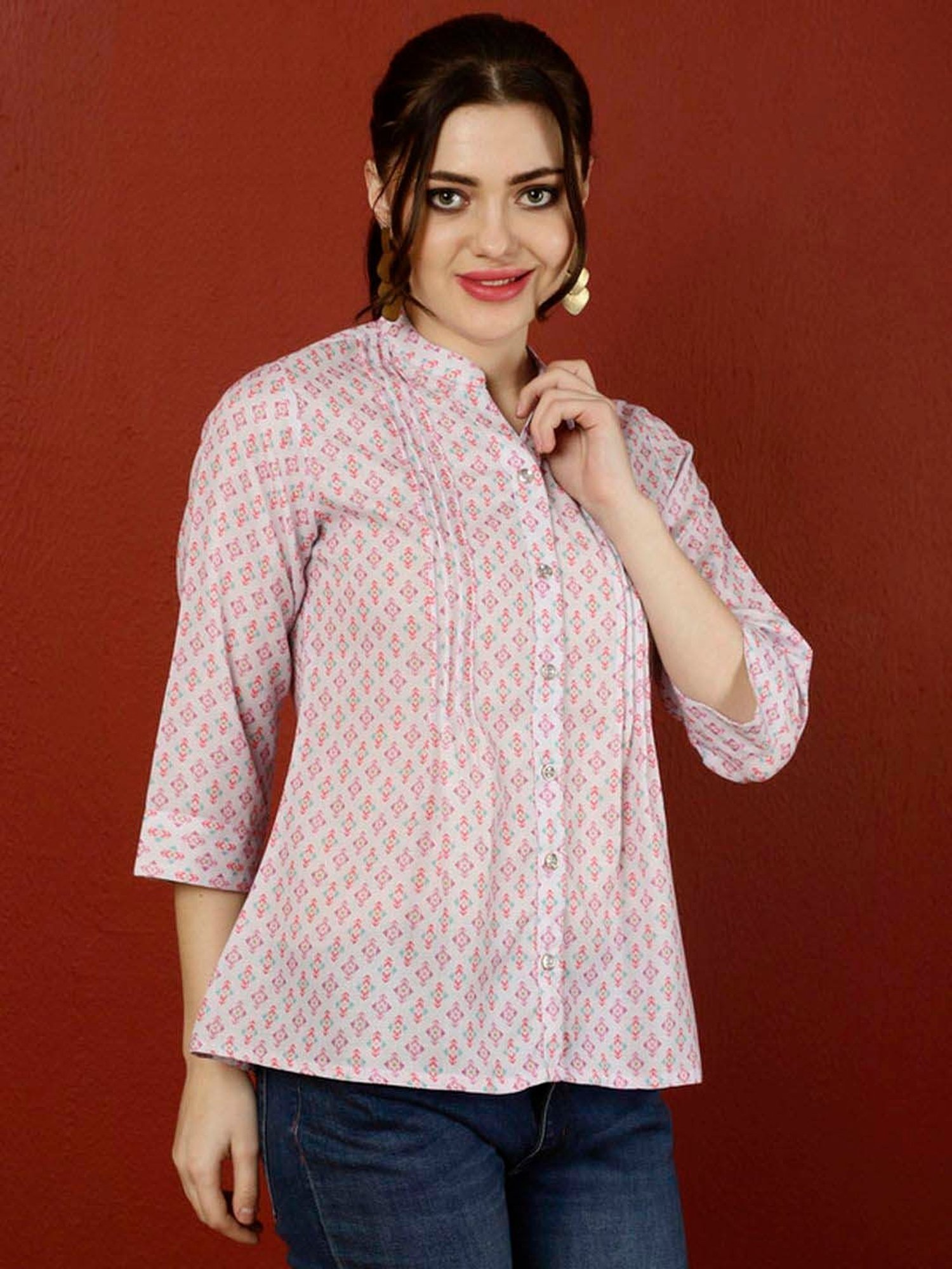 Jaipur Kurti Pink Printed Tunic