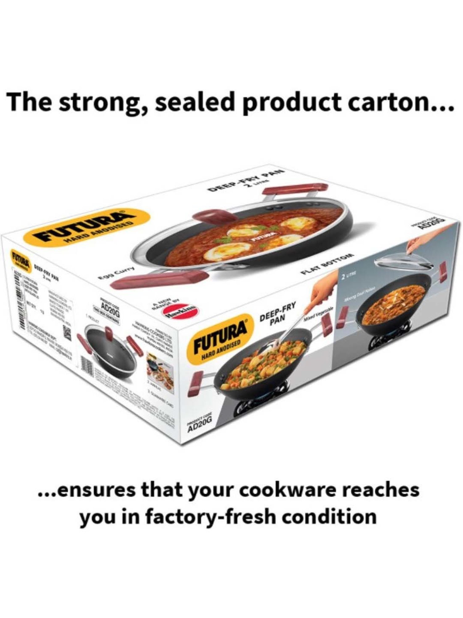 Hawkins Black & Transparent Hard Anodised 26.1 cm Non-Stick Kadai With Glass Lid (2 L) - Set of 1