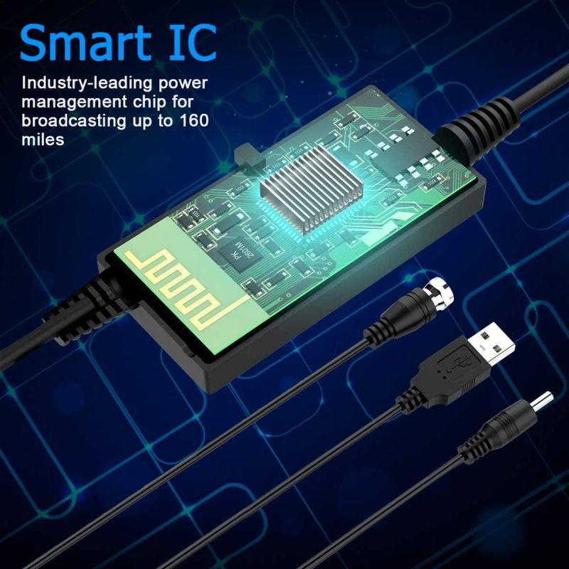 Digital HD TV Antenna, KKUYI Amplified Indoor HDTV Antenna 120 Miles Long Range Reception with Amplified Signal Booster, Support 4K HD UHF VHF Local Channels