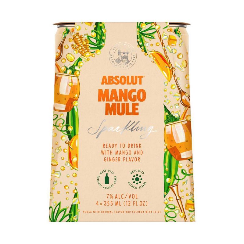 Absolut Mango Mule Sparkling Vodka Cocktail - 4pk/355ml Cans