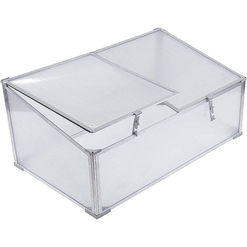 Ogrow 24" Easy to Assemble Square Aluminum Cold Frame Greenhouse for Herbs, Vegatables or Flowers
