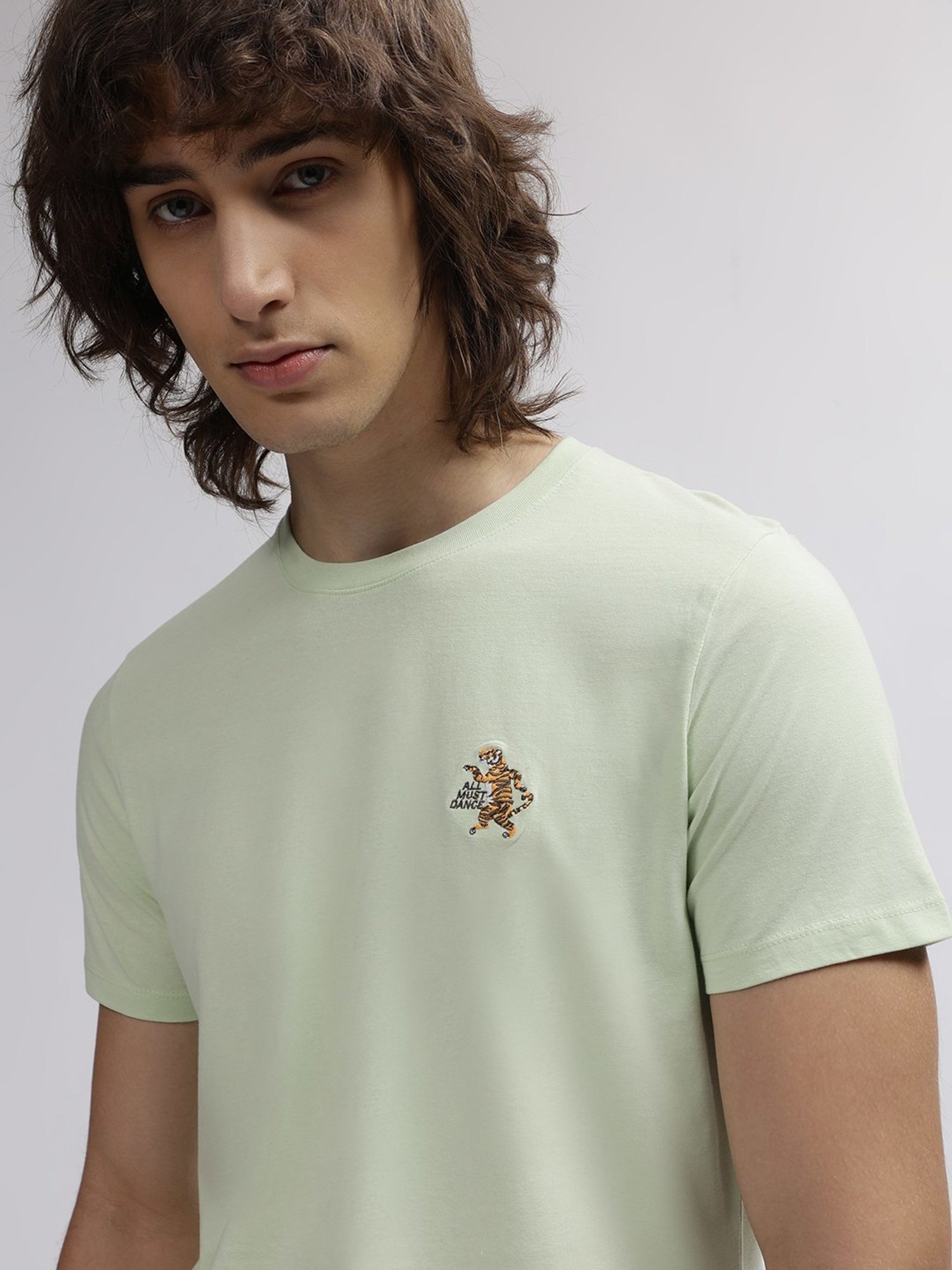 Lindbergh Green Cotton Regular Fit T-Shirt