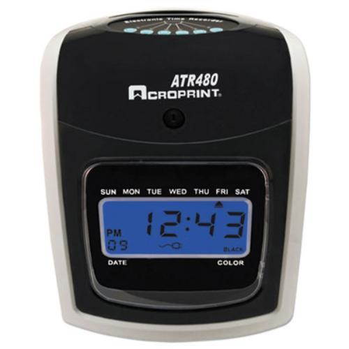 Acroprint ATR480 Time Clock Bundle LCD Automatic White/Charcoal 010285001