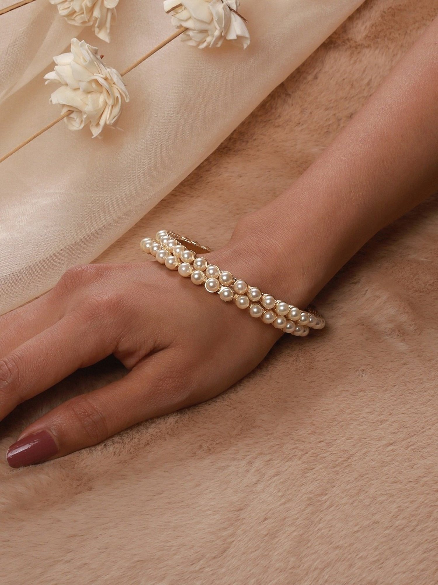 Bold by Priyaasi Trishul Rudraksh Silver-Plated Bracelet for Men